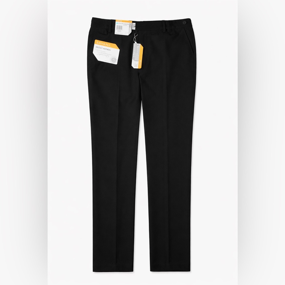 NWT Savane Classic Men’s Black Suit Dress Slacks Pants 32x32 Flat Front Tailored